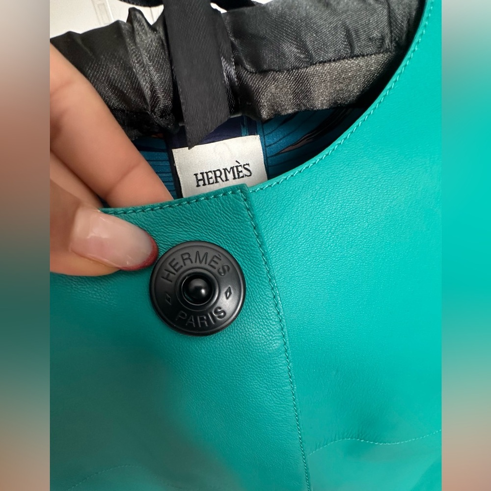 Sold ❌Hermès Teal Leather Jacket - Picture 8 of 11